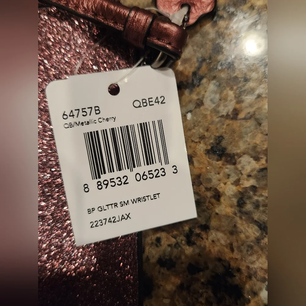 Coach glitter wristlet in metallic cherry - Picture 11 of 16